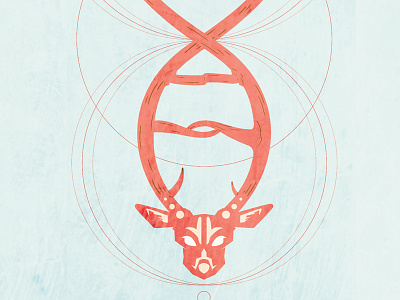 Deer Illustration deer design dna geometric illustration