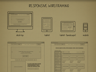 Responsive wireframing box desktop mobile responsive samsung tablet ui ux webdesign website wireframe