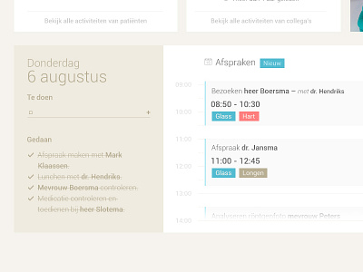 Anamnese Tasklist anamnese application button calender checklist clean flat minimal timeline ui ux web