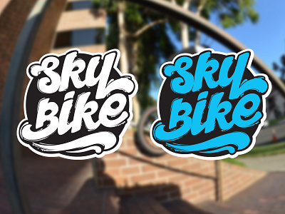 Sky Bike design lettering logo typography