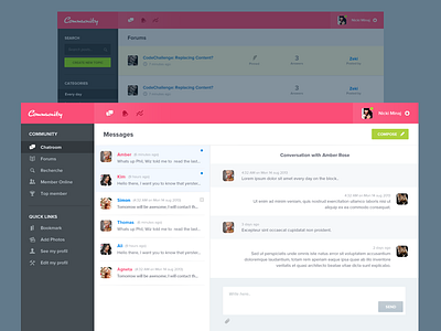 Community re-design community desktop flat ios7 mail messages re design web design website