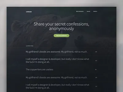 Confessium bears homepage website