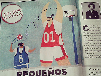 Magazine illustration basketball book david and goliath malcom gladwell