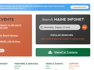 Maine InfoNet Homepage education flat interface library masonry photoshop web web design