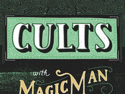 Cults Poster Detail illustration lettering music poster type