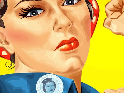 Rosie the Riveter 1940s pinup portrait retro rosie the riveter vector vintage wwii