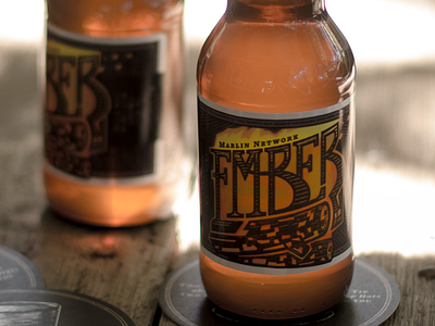 Ember Beer Label beer beer label design ember hand lettering illustration