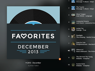 Rdio Playlist Art - December Favorites (Revised) album blue cover art custom playlist art december montserrat playlist rdio record winter