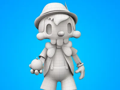 Skull Pinocchio WIP 3d pinocchio skull theodoru wood