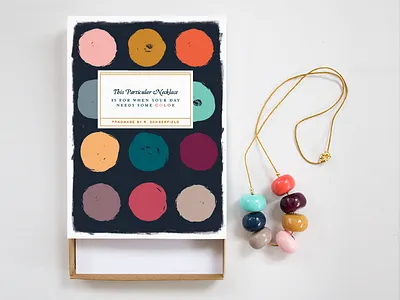 This Particular Necklace color dots necklace package design