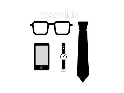 essentials to my life black and white glasses mobile simple tie watch