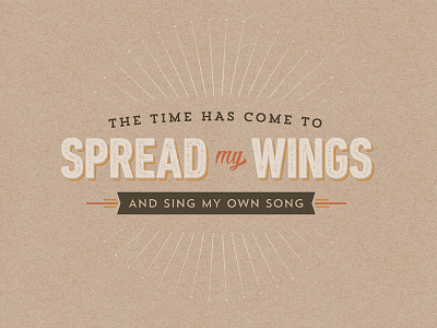 Spread 'em kraft song starburst typography vintage wing