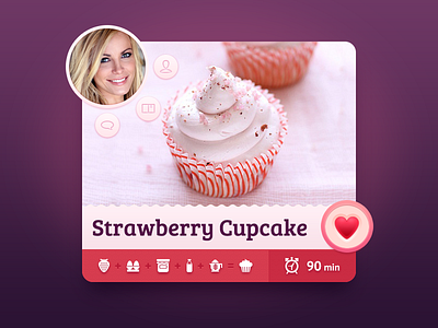 Sweet Recipes comment concept cooking cupcake ios like profile recipe strawberry sweet time ui