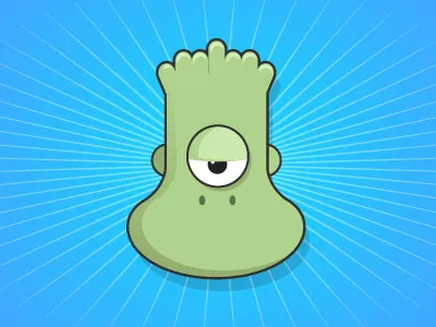 Alien Male alien character flat illustration