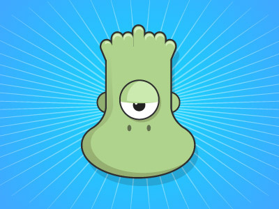 Alien Male alien character flat illustration