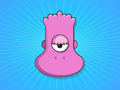 Alien Female alien character flat illustration