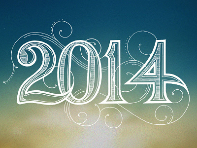 2014 filigree hand drawn hand lettering lettering numbers sketch swirls type typography