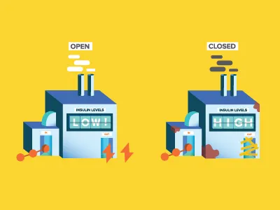 Insulin Factory closed health info graphic insulin open