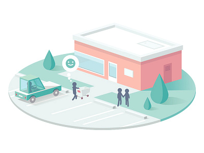 Smartgrains illustration isometric parking shopping store vector