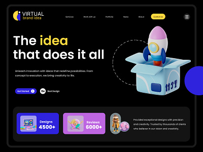 Landing Page Design - Virtual Branding 3d design branding branding page design graphic design landing page landing page design typography ui ux web design website design