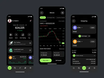 Mobile Banking App Design app banking banking app exchange crypto finance financial mobile app mobile bank mobile design pixelnaiem ui ui design ux