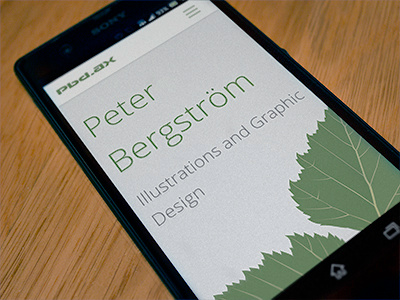 Peter Bergström Design bootstrap graphic design illustrator leaf minimal mobile portfolio responsive website wordpress