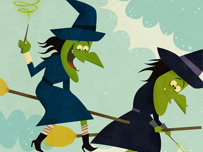 Witches broom halloween witch