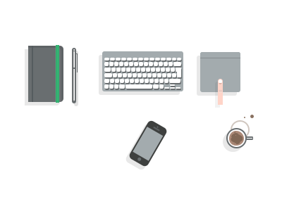 Illustration coffee finger flat icon flat icons icon icon design icons illustration iphone keyboard moleskine touchpad