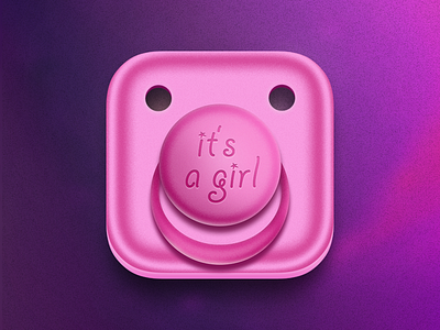 It's a Girl baby child dad daddy father girl icon ios pacifier parent pink