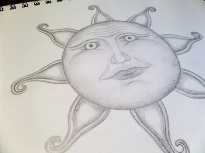 Celestial Sun Sketch celestial sun drawing illustration pencil sketch