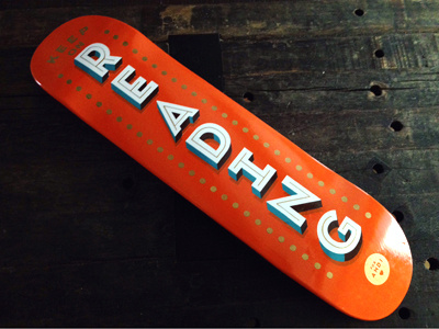 Keep on Reading custom type good times hand painted skateboard