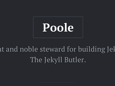 Poole css gray html jekyll jekyll theme poole pt serif white