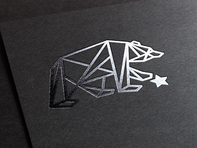Ursa Major bear constellation design geometric illustration lines logo star
