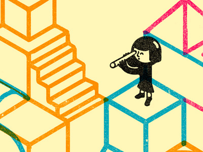 Lens character children color design geometry illustration