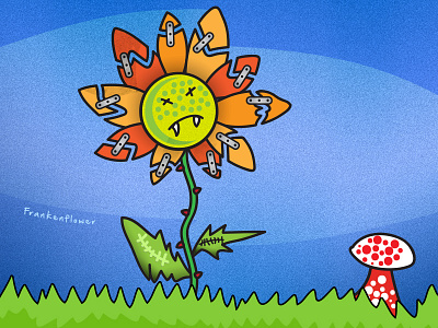 Frankenflower --- was stuck on a theme. character fantasy frakenflower game illustration