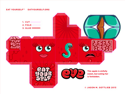 Eve Template apple diy paper toys