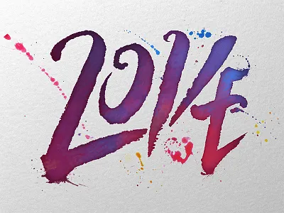 2014 The year of Love 2014 brushwork caligraphy lettering love new year splatter typography