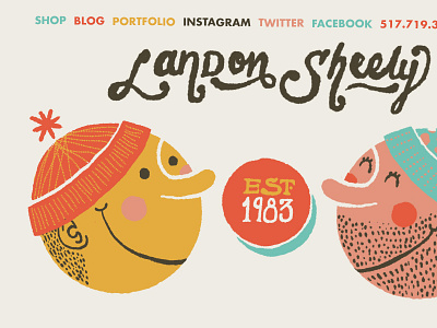 landonsheely.com illustration numbers typography website