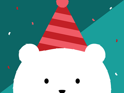 January Bear animal cute january party hat polar bear