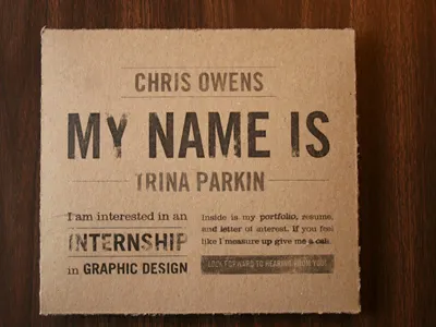 Printed Portfolio ad agency chipboard materials portfolio print resume typography