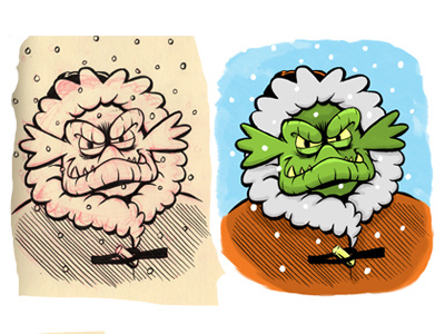 Cousin Gerald illustration monster snow winter