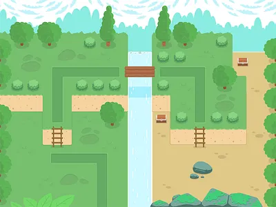 Game location game grass level location roads sky tree