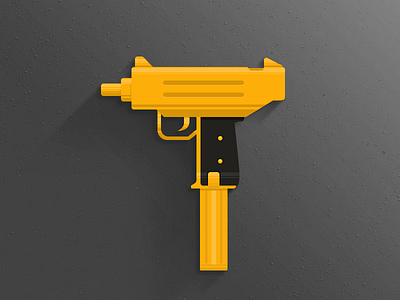 ƱZ flat golden gun minimalist photoshop shadow uz uzi vector wallpaper Ʊz