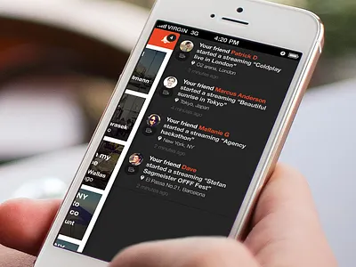 Liv(e) Notifications app dark detail view image iphone navigation stream thumb video