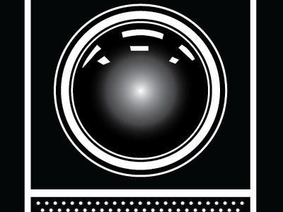 HAL 9000 2001 black hal killer robot white