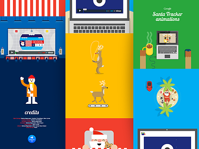 Google Santa Tracker Animations characters colors flat gif google santa tracker santa