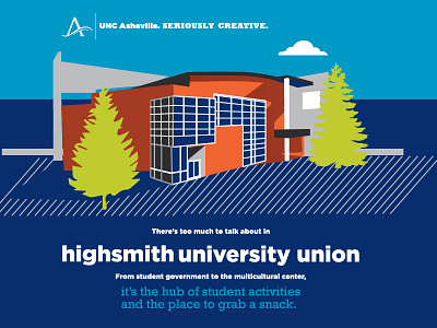 UNCA Building Illustration architecture asheville building unca