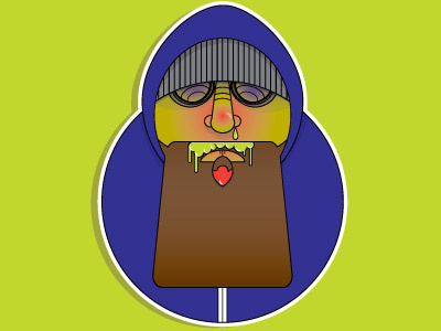 Da Flu illustration logo portrait sick sticker