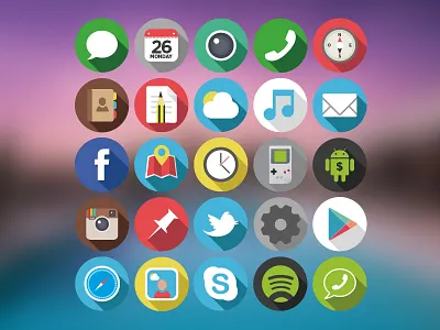 Flat Rounded Icons design flat graphics icons