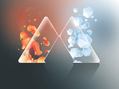 Fire and Ice comparing design fire ice logo